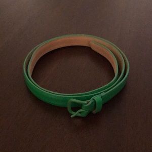 Green J. Crew belt!  Leather!  So cute!!  Size S.